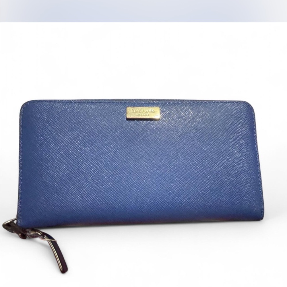 Kate Spade Blue Saffiano Leather Wallet